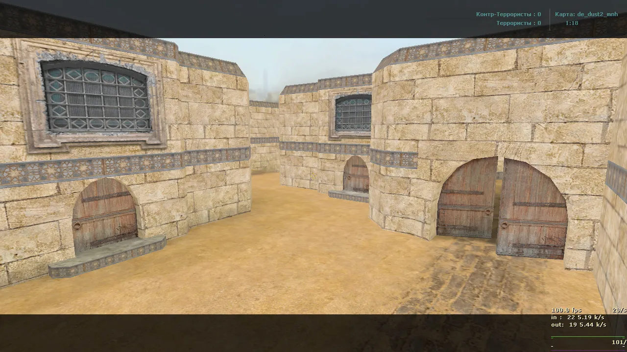 Скриншот  de_dust2_mnh для CS 1.6: точная геометрия, баланс сторон и тактика за CT/T