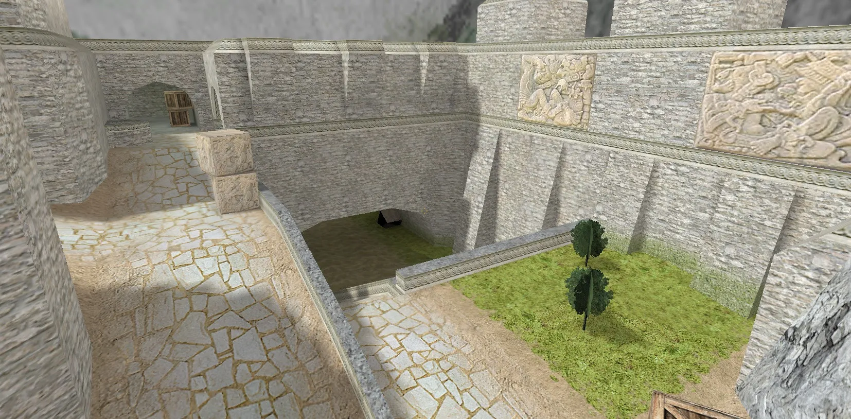 Скриншот de_aztec23_beta2 — DE карта для CS 1.6: точки, .nav, баланс сторон, оптимизация wpoly/epoly