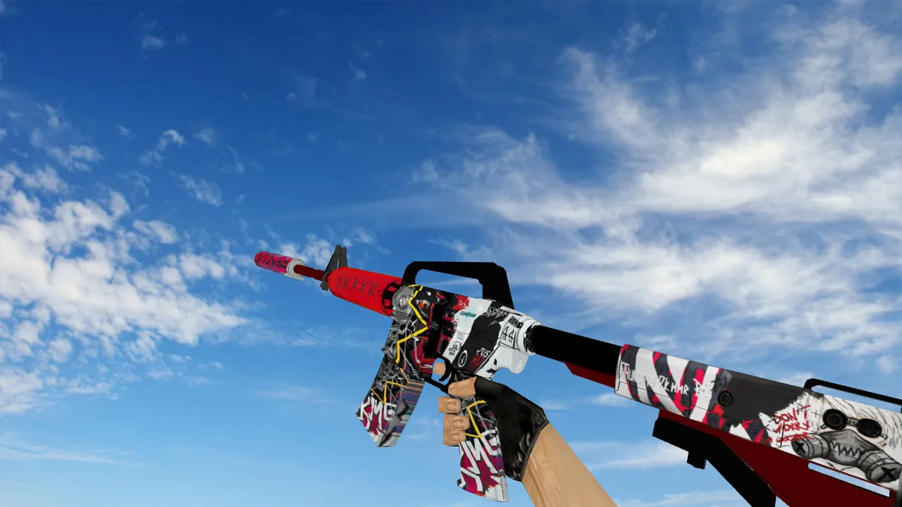 Скриншот М4А1 WildStyle v_model для CS 1.6: звуки, анимация осмотра, качество текстур и точность в игре