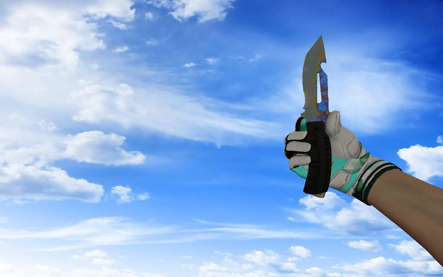 Скриншот ☆ Нож выживания | Поверхностная закалка (403 паттерн Blue Gem) v_model для CS 1.6