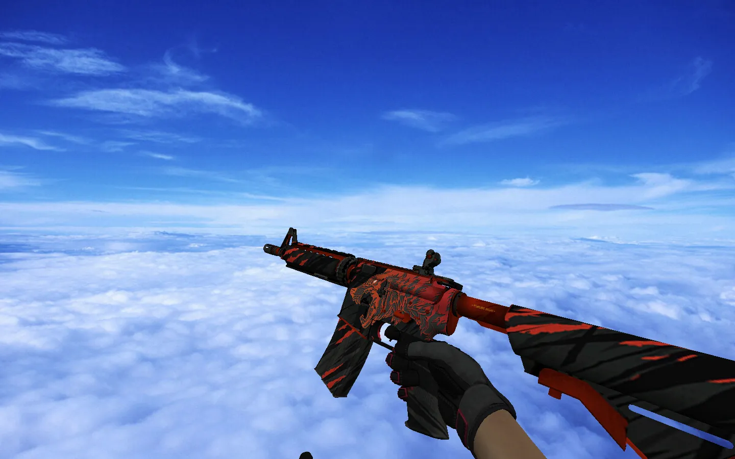 Скриншот Модель M4A4 Howl (Old) v_model p_model w_model для CS 1.6: звуки, анимация осмотра и текстуры