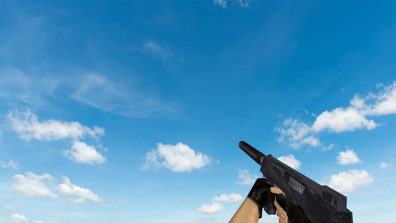 Скриншот  Пак моделей оружия «Default Weapons Chromed» для CS 1.6: v_, p_, w_ модели, звуки, анимация осмотра и текстуры