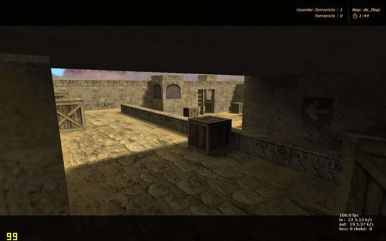 Скриншот  Карта de_flogi для CS 1.6: тактики за CT и T, установка, .nav, оптимизация wpoly/epoly