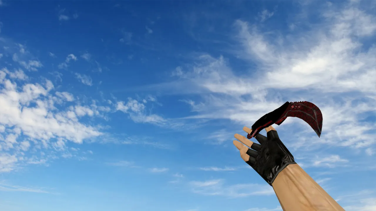 Скриншот Модель ножа v_ и p_ «Коготь Кровавая паутина» для CS 1.6: звуки, анимация осмотра, текстуры