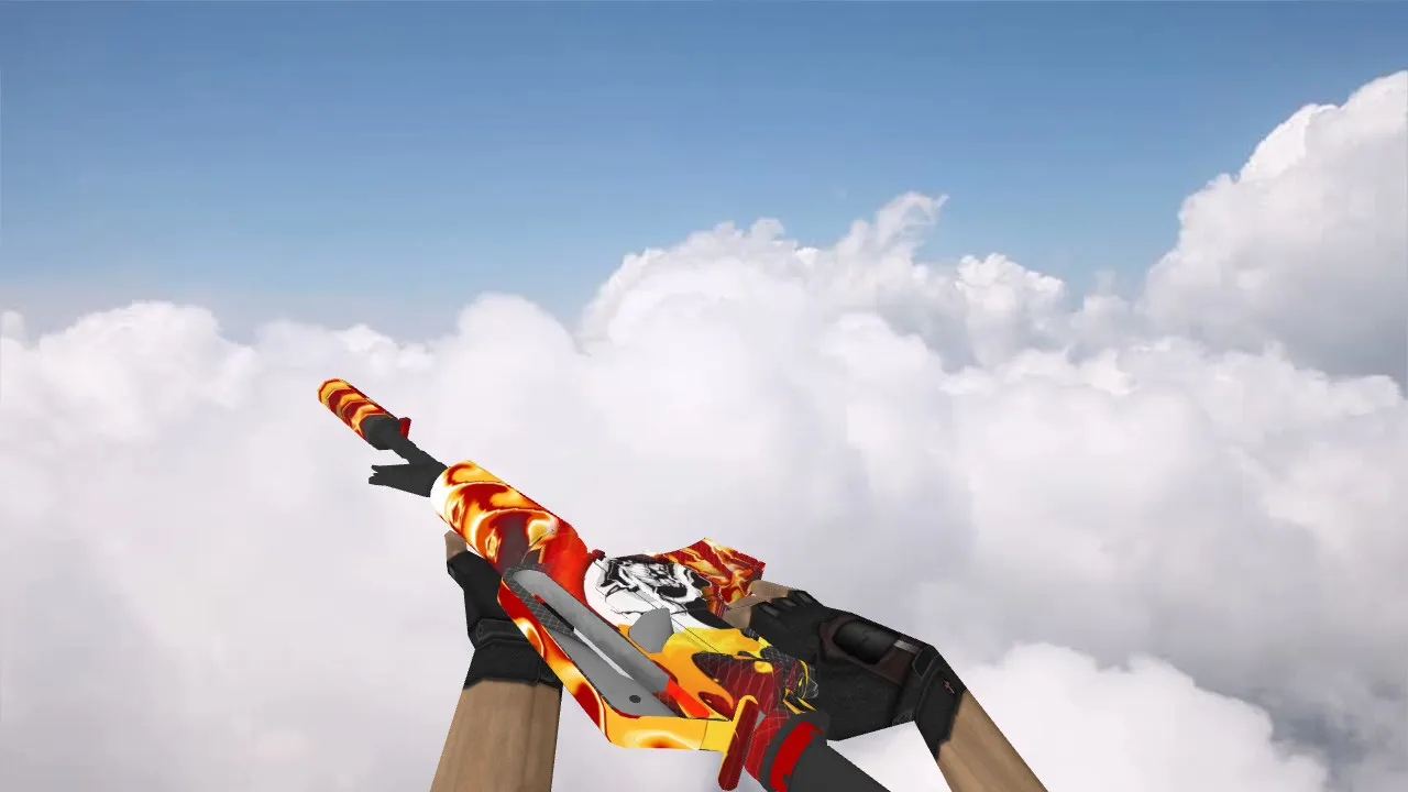 Скриншот Модель v_m4a1, p_m4a1, w_m4a1 «M4A1 Hot Custard» для CS 1.6 — звуки, анимация осмотра, качество текстур