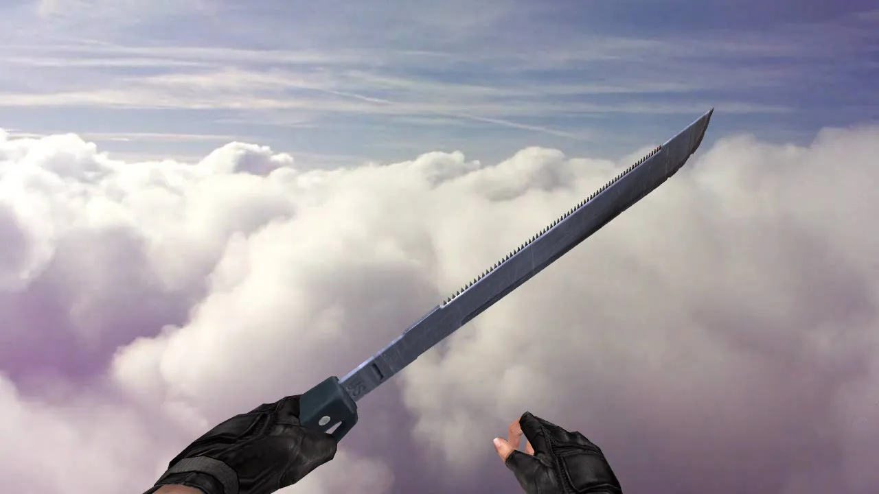 Скриншот Модель ножа «Commando Machete» v_ и p_ для CS 1.6: звуки, анимация осмотра, текстуры