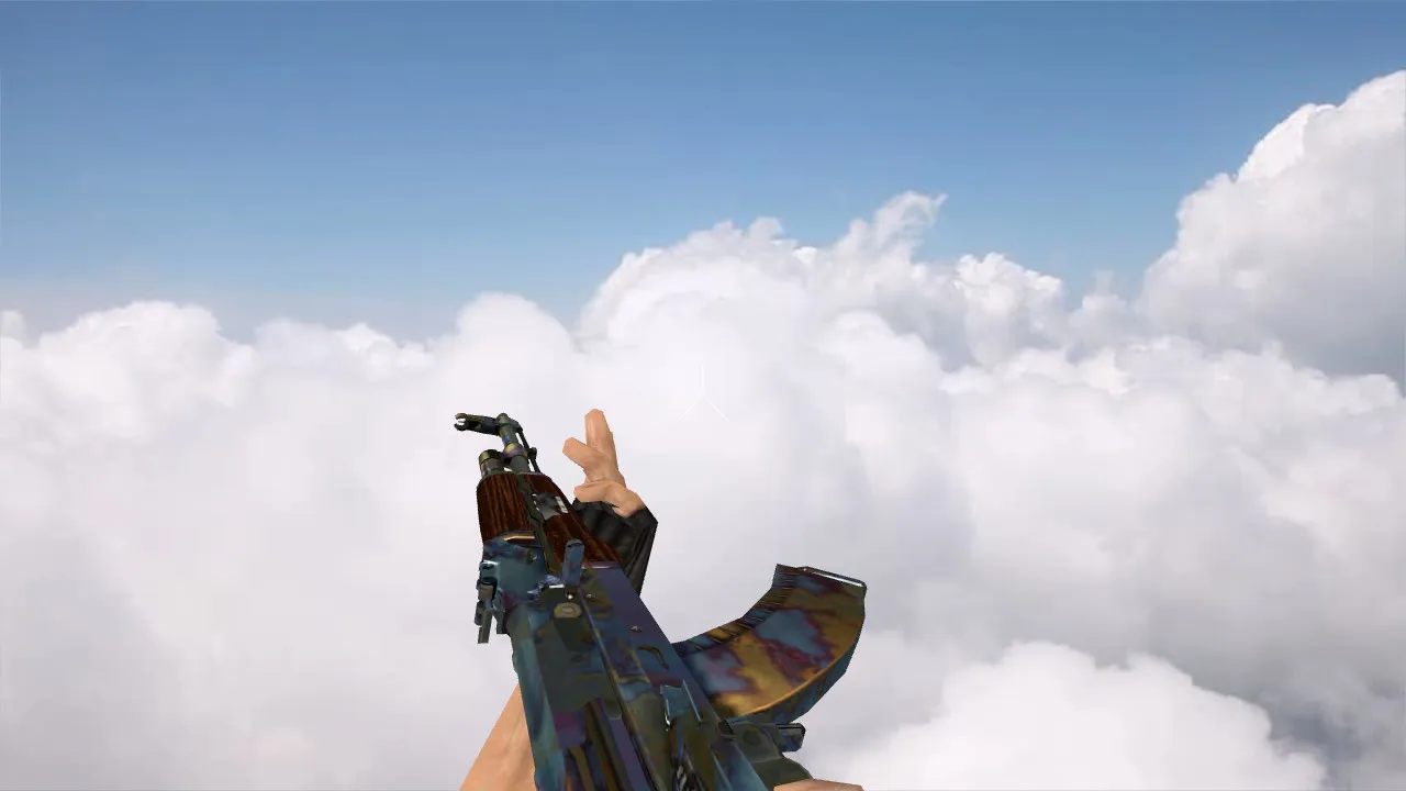 Скриншот Модель АК-47 Case Hardened w/ stickers для CS 1.6: v_, p_, w_ файлы, звуки, анимация осмотра, качество текстур