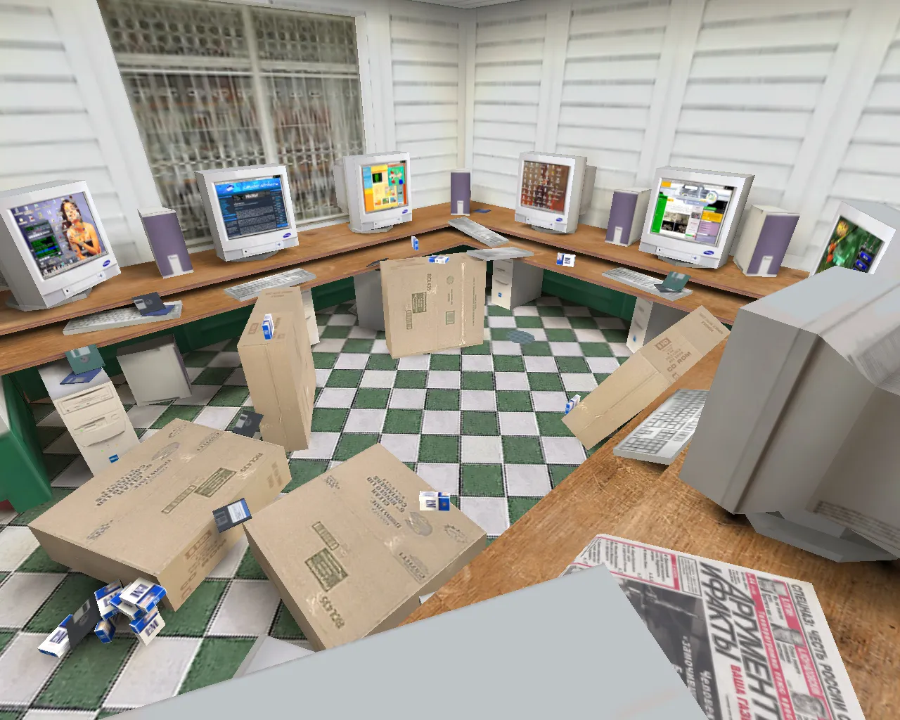 Скриншот  Карта «de_inetcafe» для CS 1.6: Тактика и особенности