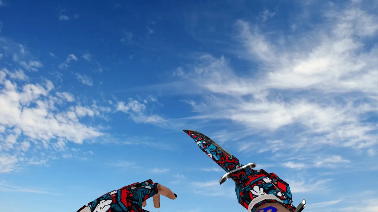 Скриншот Модель «Reds Blues Knife» для CS 1.6: v_ и p_ модели, звуки, анимация осмотра, нормальные текстуры