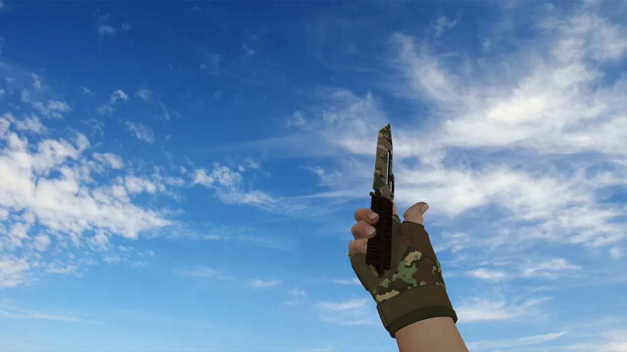 Скриншот v_нож Paracord Pixel Камуфляж «Лес» — модель ножа для CS 1.6: звук, анимация осмотра, текстуры