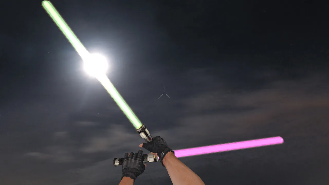 Скриншот Модель ножа Dual Lightsaber PG (v_knife, p_knife, w_knife) для CS 1.6: звуки, анимация осмотра, текстуры