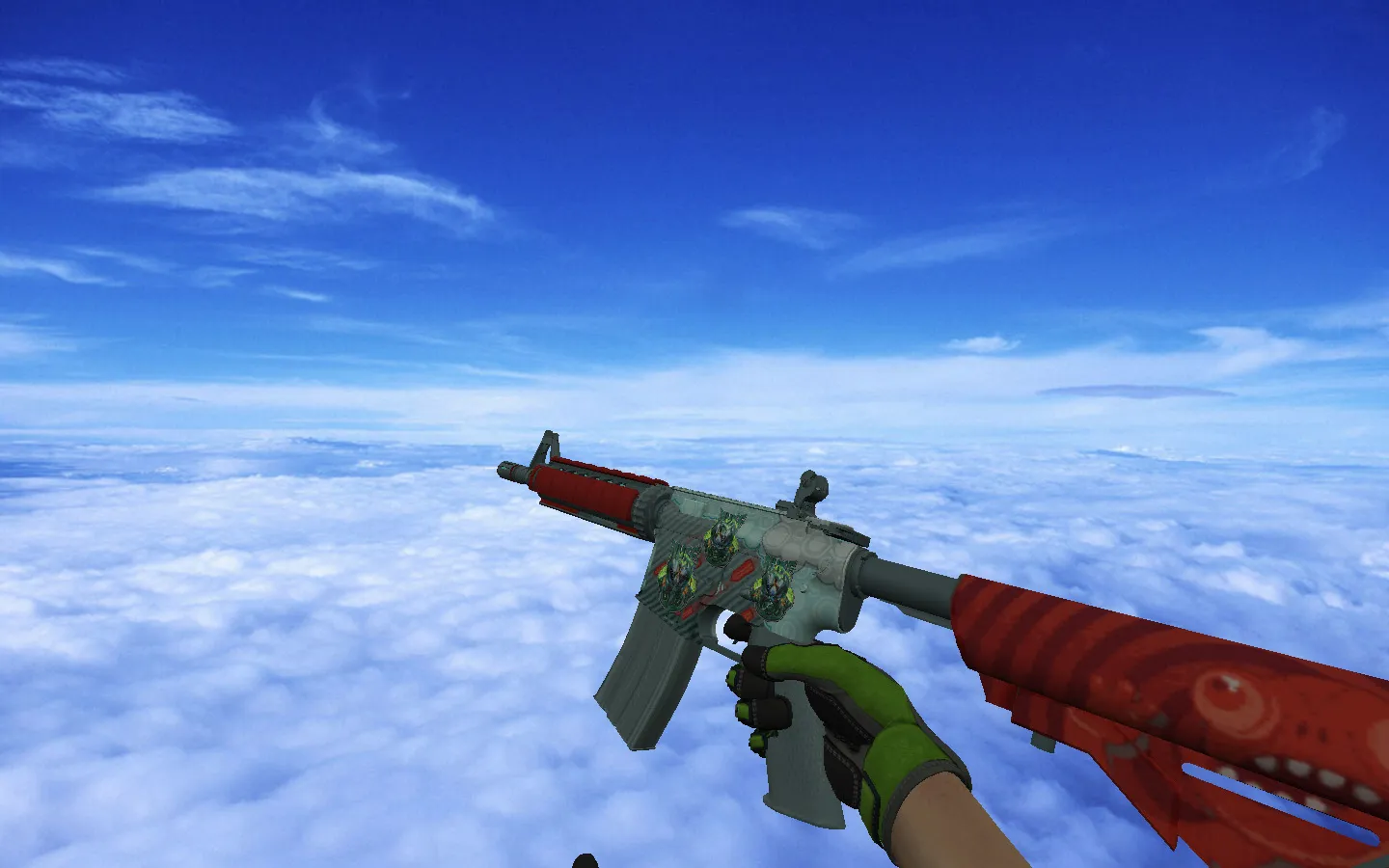 Скриншот  Пак скинов с ★ Перчатками спецназа | Изумрудная сеть для CS 1.6: АК-47, AWP, Deagle, Glock, M4A4, USP-S, керамбит и анимации