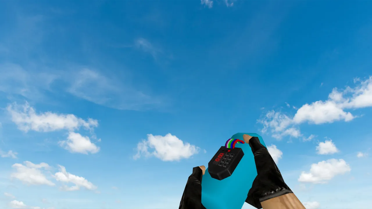 Скриншот Модель «C4 Sky Blue» v_ для CS 1.6: звуки, анимация осмотра, качество текстур и точная модель