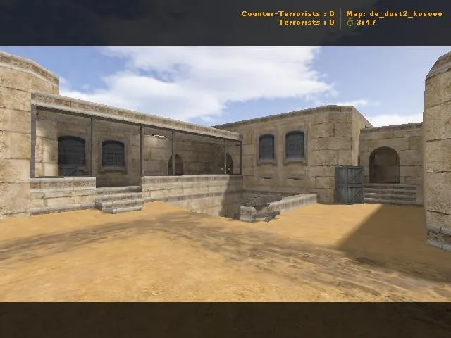 Скриншот  de_dust2_kosovo для CS 1.6: тактика за CT/T, точки, .nav для ботов и оптимизация карты