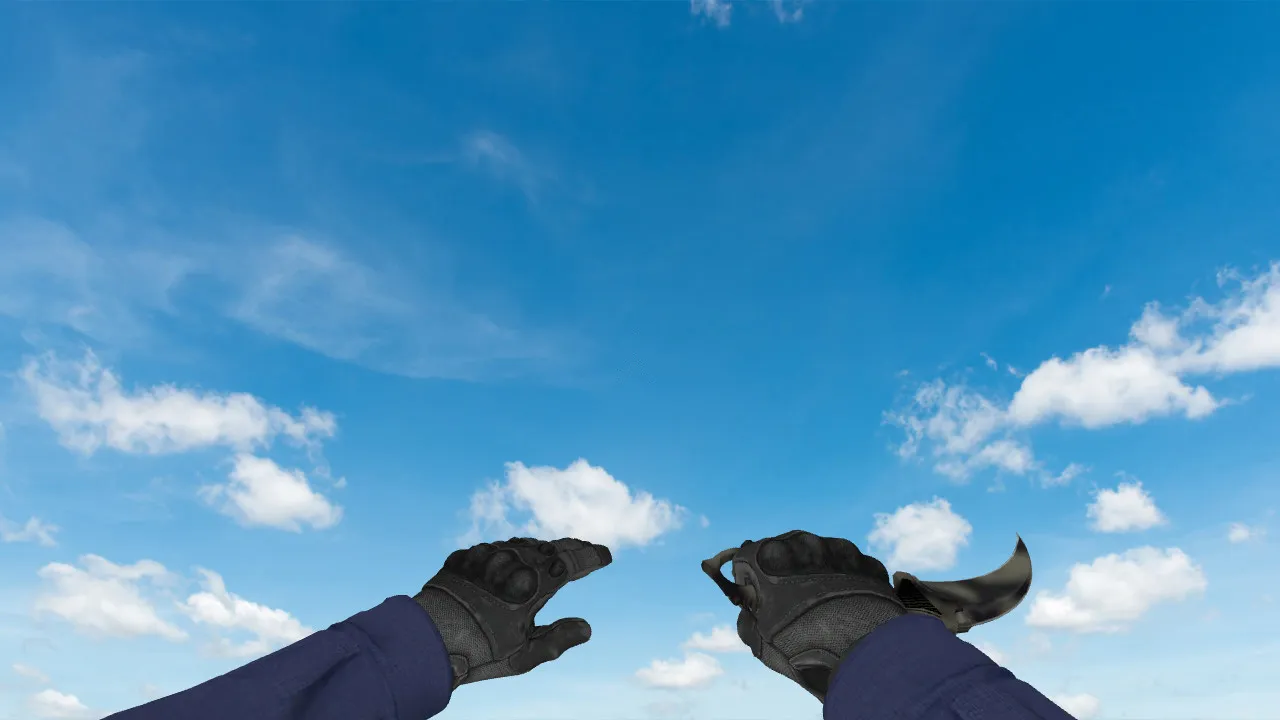 Скриншот Модель ножа «Керамбит «Сажа»» для CS 1.6: v_model p_model w_model, звук, анимация осмотра и текстуры