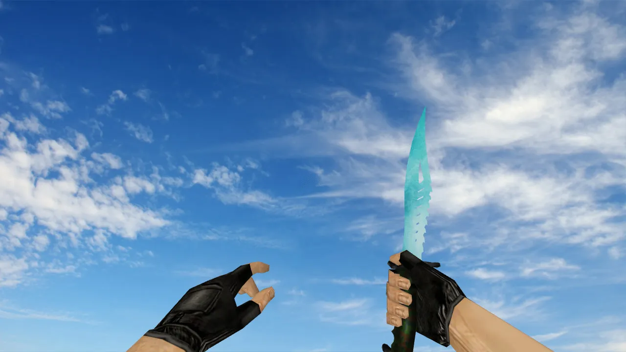 Скриншот Модель ножа «Nautilus Ice» v_ и p_ для CS 1.6: звуки, анимация осмотра, качество текстур и настройка