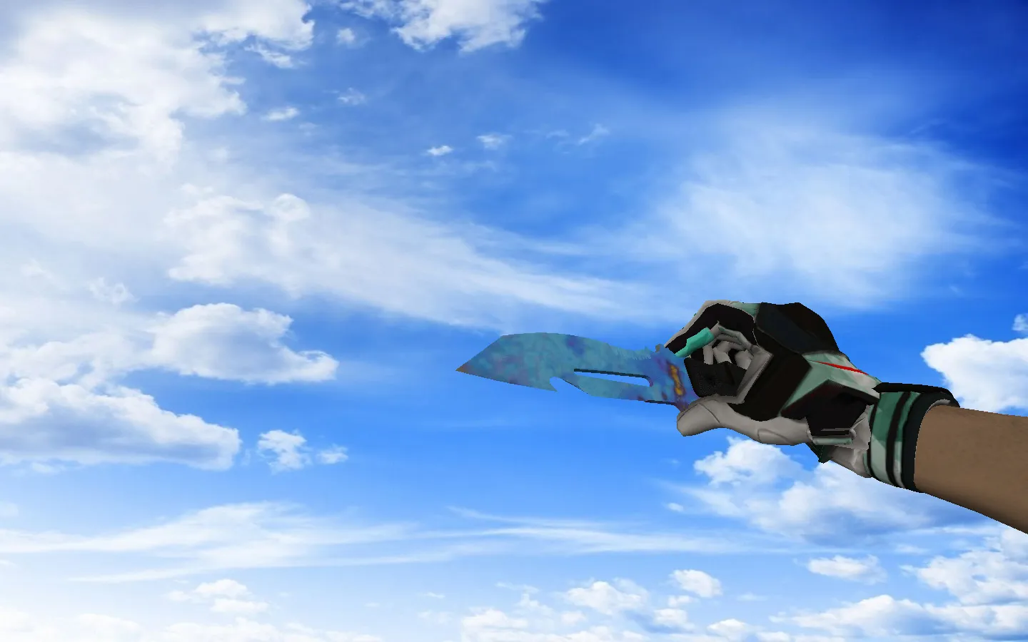 Скриншот ☆ Нож выживания | Поверхностная закалка (403 паттерн Blue Gem) v_model для CS 1.6