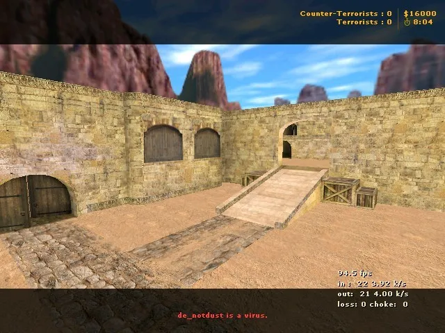 Скриншот Карта de_notdust для CS 1.6: оптимизация и тактика