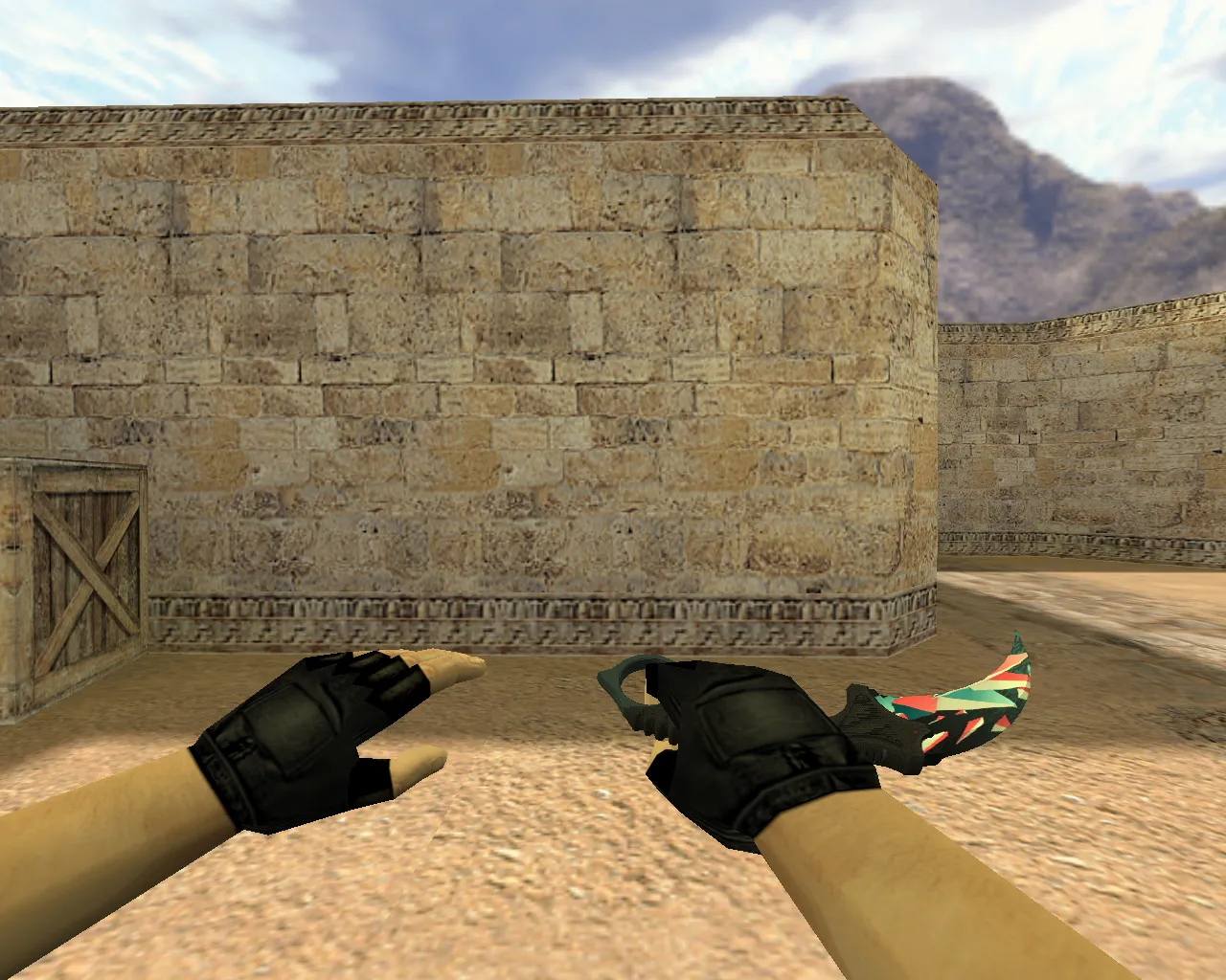 Скриншот v_knife_karambit_buystvo_krask_red: Нож Керамбит «Буйство красок» для CS 1.6