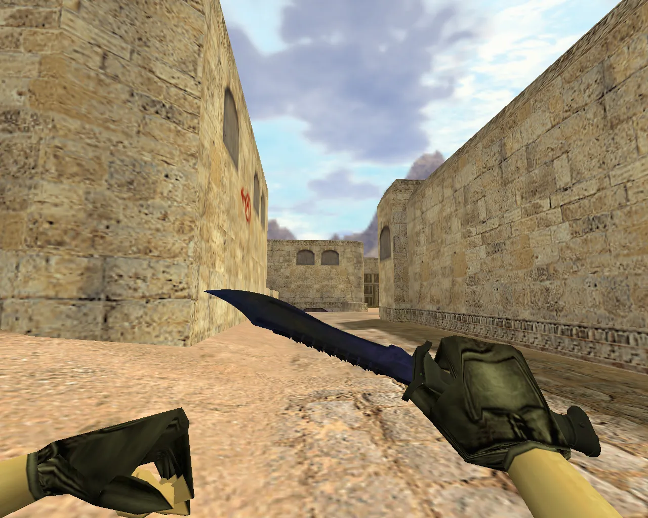 Скриншот Модель v_knife_bowie_waves для CS 1.6: ножи, звуки, анимация осмотра, качество текстур и настройка