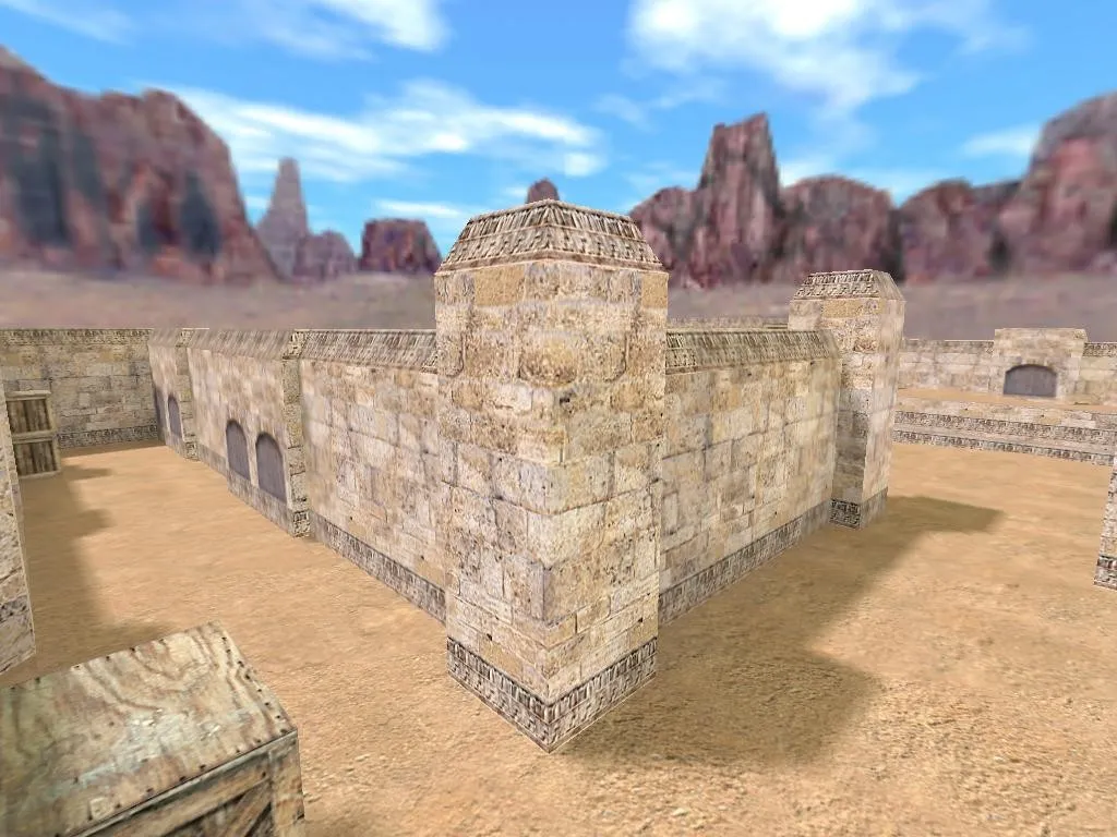 Скриншот  de_dust_a для CS 1.6: точки, тактика за Terror/CT и настройка для стабильного FPS