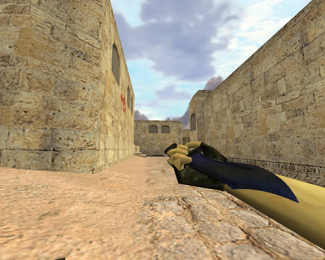 Скриншот Модель v_knife_bowie_waves для CS 1.6: ножи, звуки, анимация осмотра, качество текстур и настройка