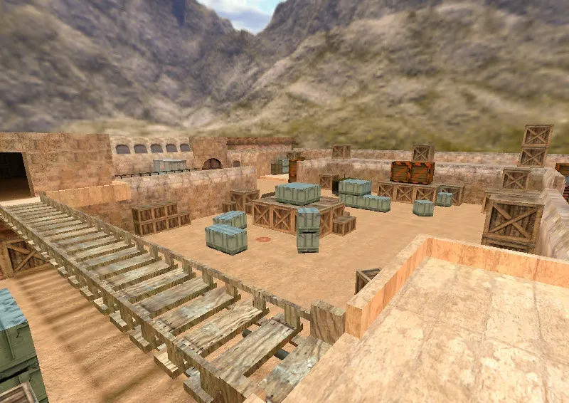 Скриншот  Карта de_deset_elite для CS 1.6: баланс сторон, точки, тактики, .nav и оптимизация wpoly/epoly