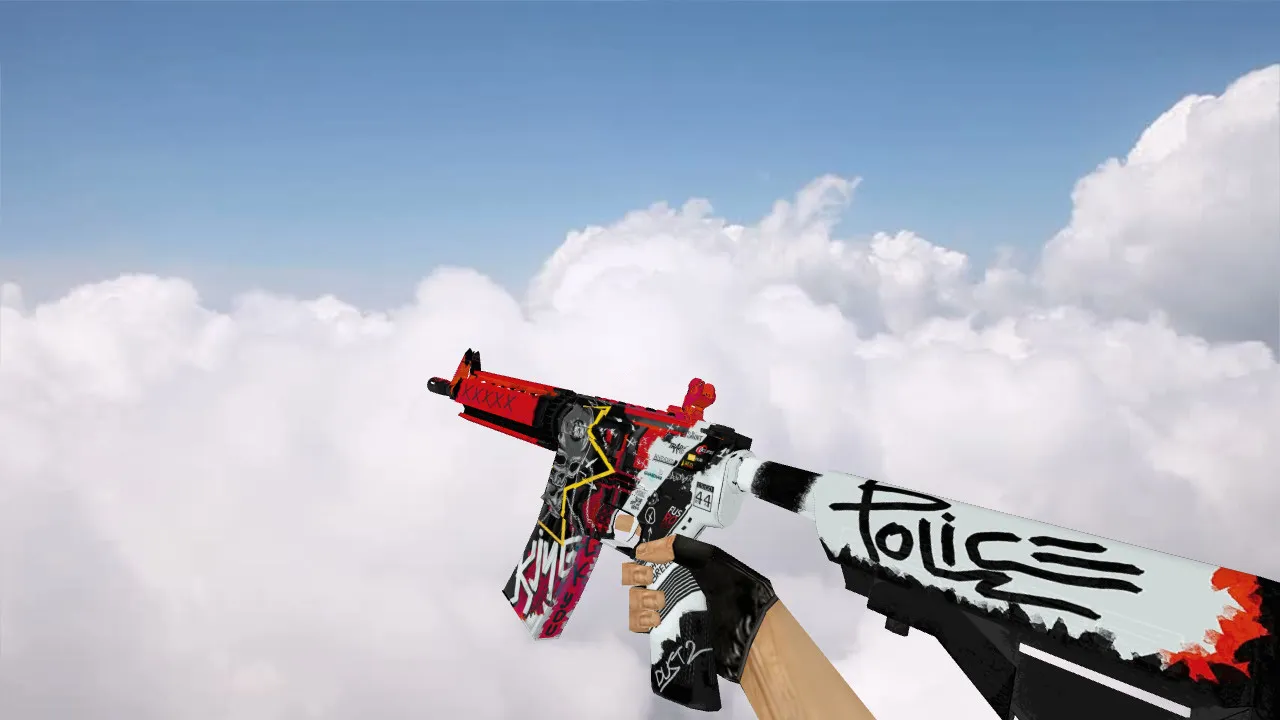 Скриншот Модель M4A4 WildStyle v_ в CS 1.6: p_ и w_ файлы, звуки, анимация осмотра и текстуры