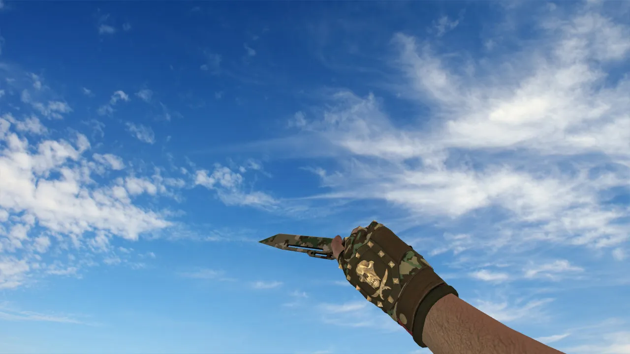 Скриншот v_нож Paracord Pixel Камуфляж «Лес» — модель ножа для CS 1.6: звук, анимация осмотра, текстуры