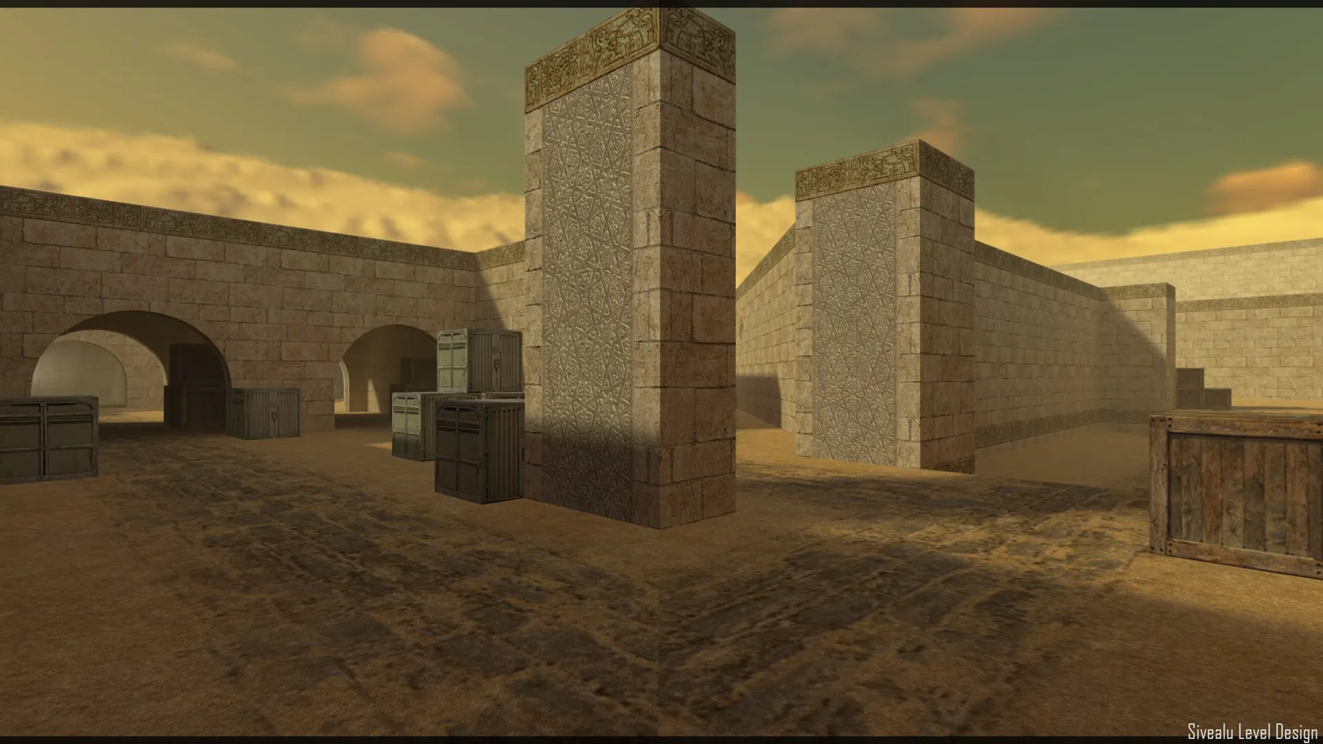 Скриншот  Карта de_fac_sandy_pro для CS 1.6: баланс сторон, точки, .nav для ботов и оптимизация wpoly/epoly