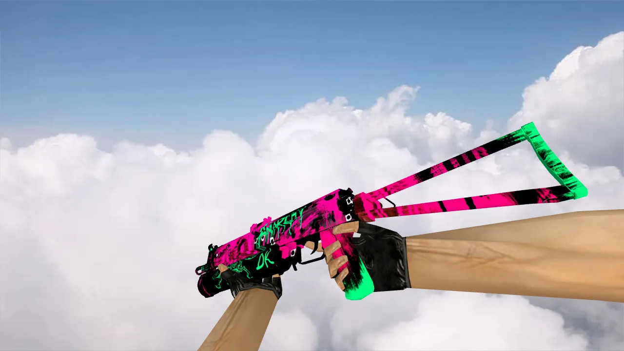 Скриншот Модель P90 «Bizon Неоновая революция» для CS 1.6 - Скачай сейчас!