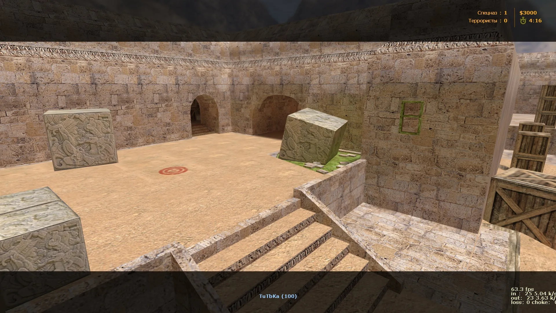 Скриншот  de_dus2tec — DE карта для CS 1.6: ацтек + dust2 план, точки для Т/КТ, .nav и оптимизация