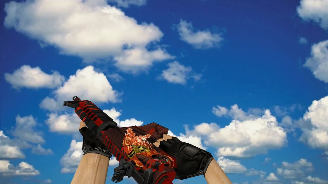 Скриншот Модель M4A4 «Вой» stickers v_ p_ w_ для CS 1.6: звуки, анимации осмотра, текстуры и качество модели