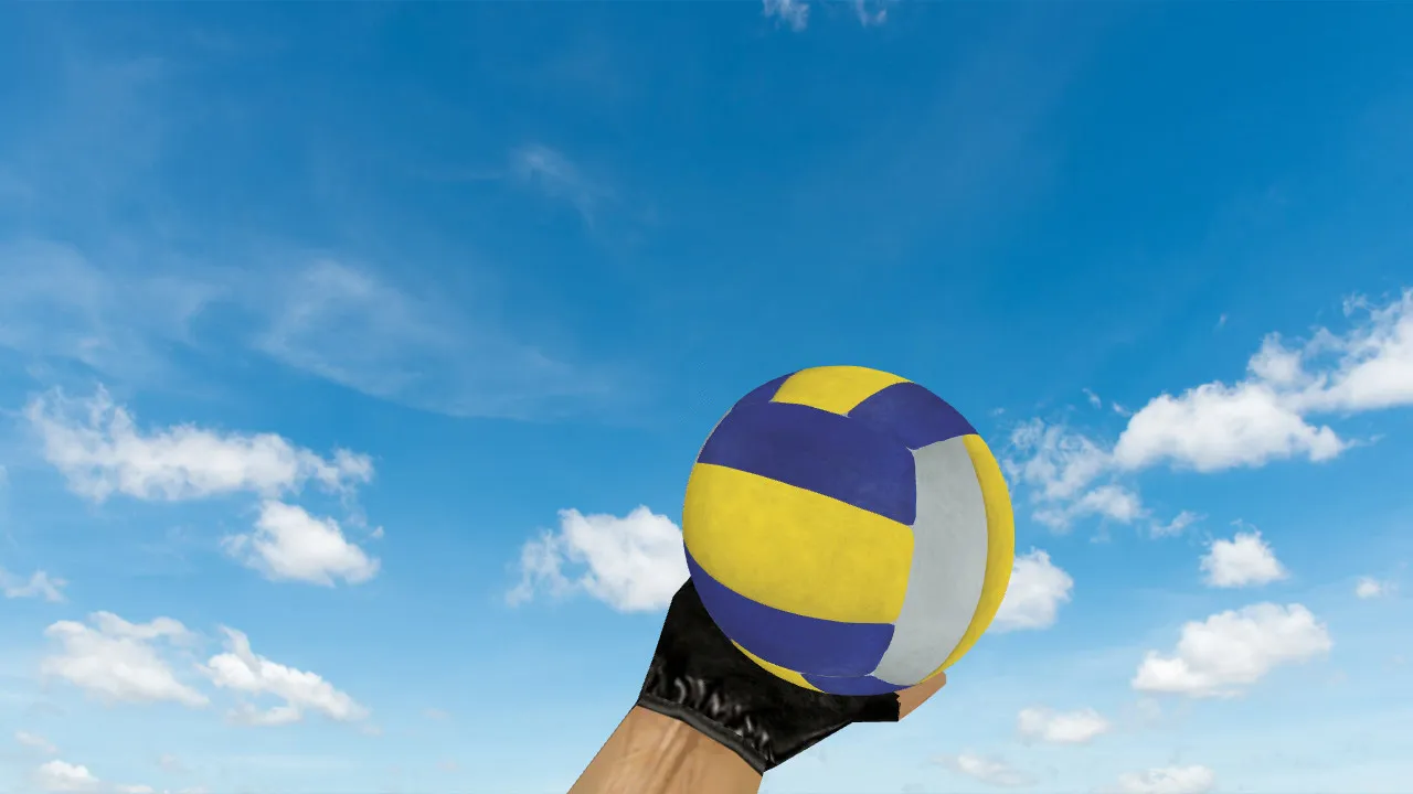 Скриншот  Модель гранаты «Волебольный мяч» для CS 1.6: v_ p_ w_ модели, звук, анимация осмотра и точные текстуры