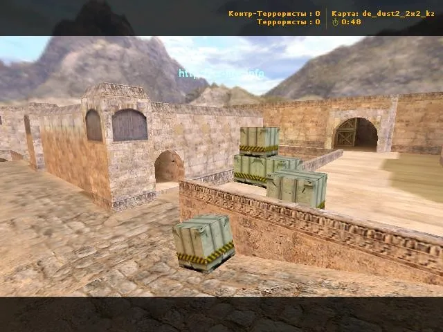 Скриншот  de_dust2_2x2_kz карта для CS 1.6: баланс сторон, точки под клатчи, .nav для ботов и оптимизация