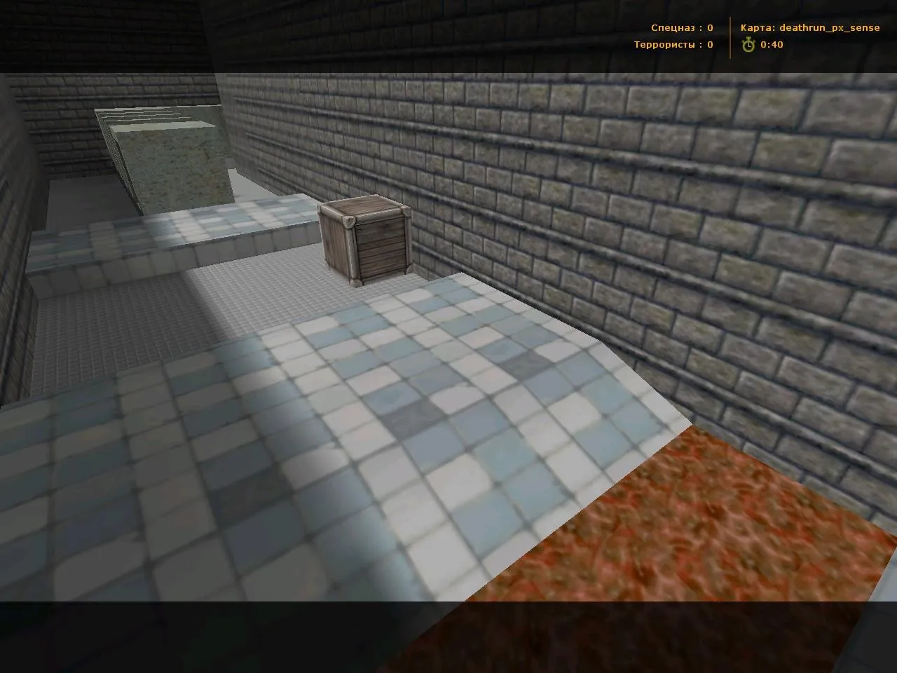 Скриншот  deathrun_px_sense для CS 1.6 — карта deathrun, точки, раунды и настройка под ботов