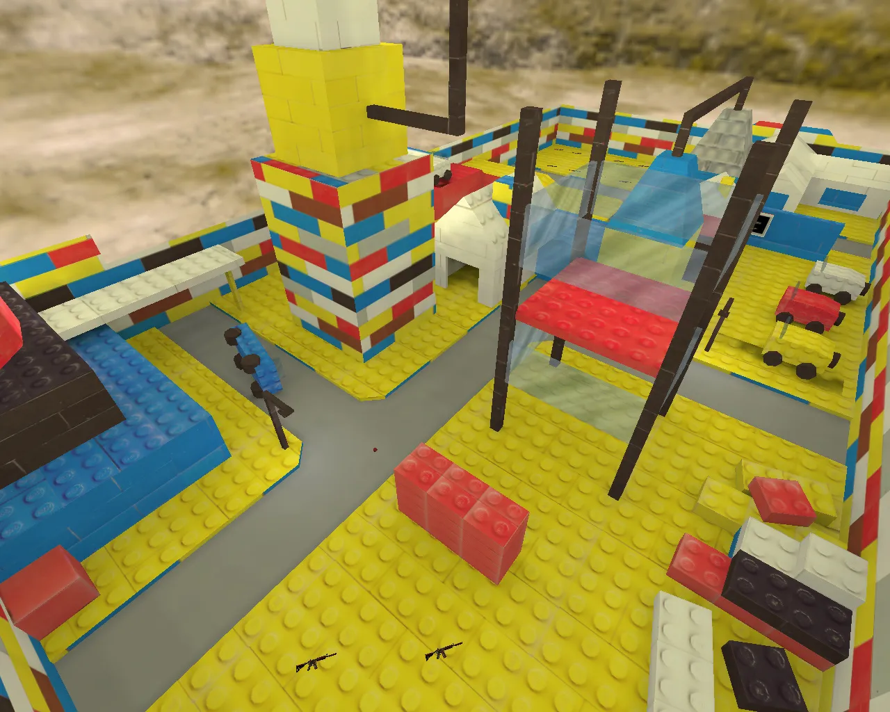 Скриншот  aim_legocity для CS 1.6: AIM карта, точки спавна, раунды на прицел и прогон флик-стрелков