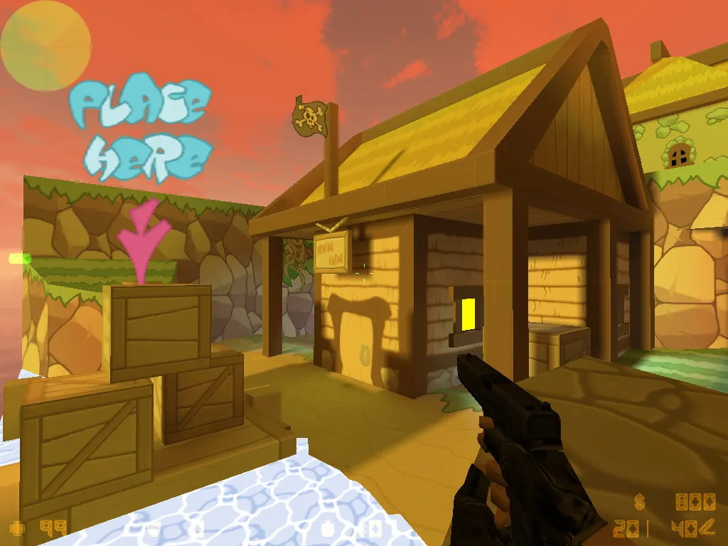 Скриншот de_comicpirates — DE карта для CS 1.6: тактика за CT/T, точки, .nav, оптимизация и настройки