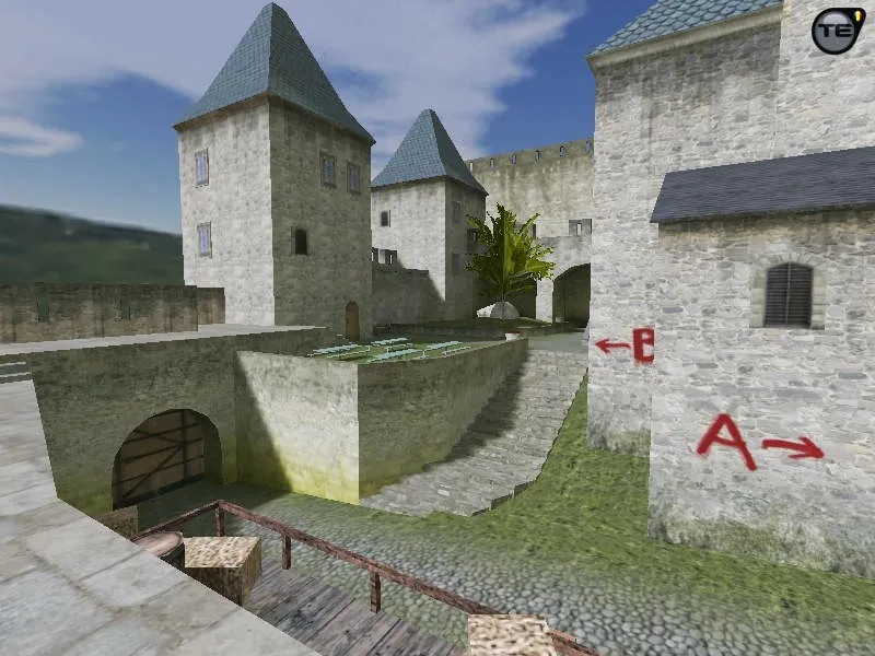 Скриншот Карта «css_cbble» для CS 1.6: баланс сторон, точки, .nav для ботов, оптимизация wpoly/epoly