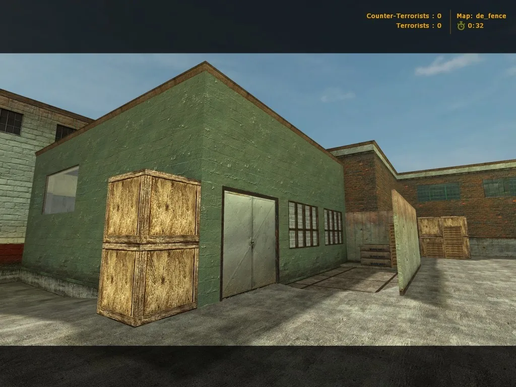 Скриншот  Карта de_fence для CS 1.6: баланс сторон, точки, .nav для ботов и оптимизация wpoly/epoly