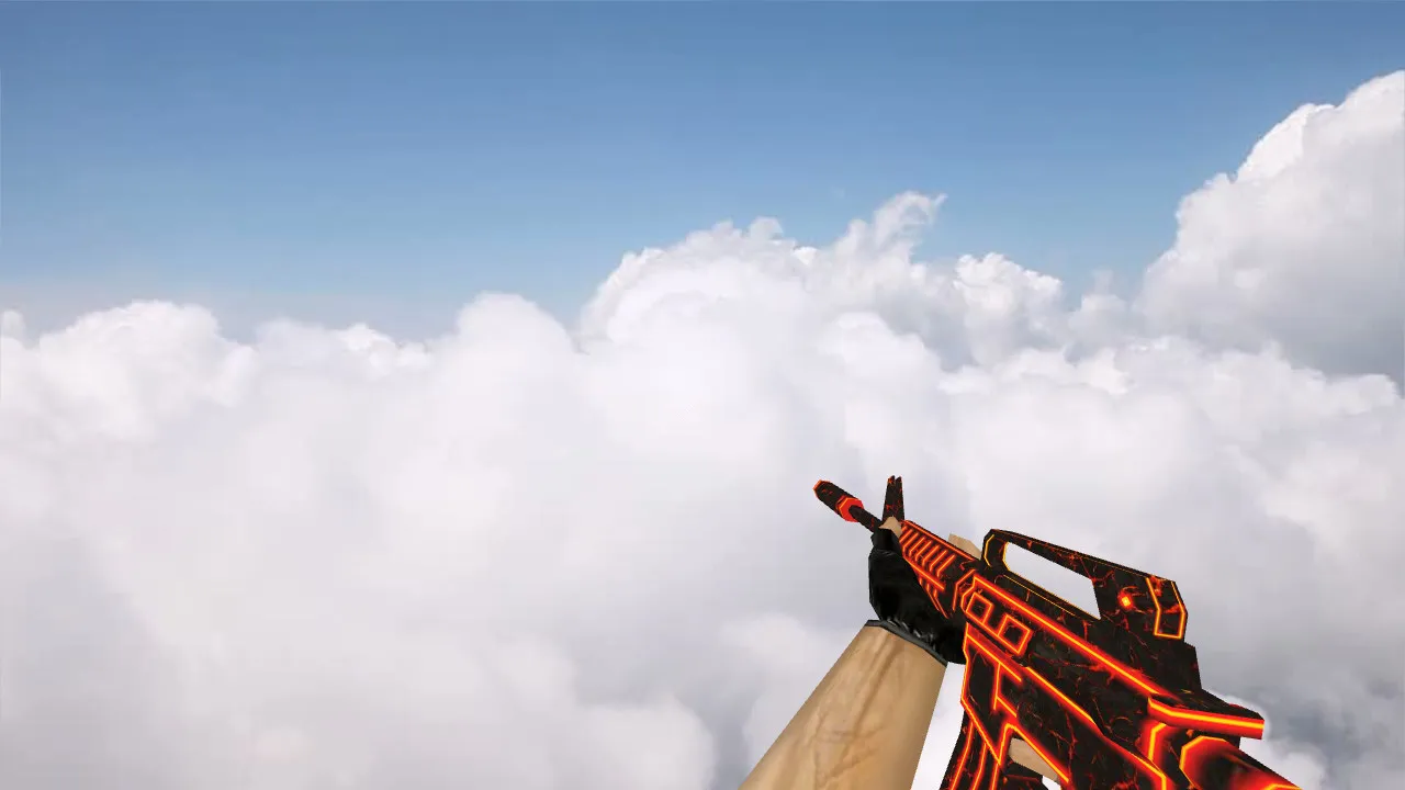 Скриншот Модель M4A1 Hot Lava v_ и p_ для CS 1.6: звук, анимация осмотра, текстуры и настройка