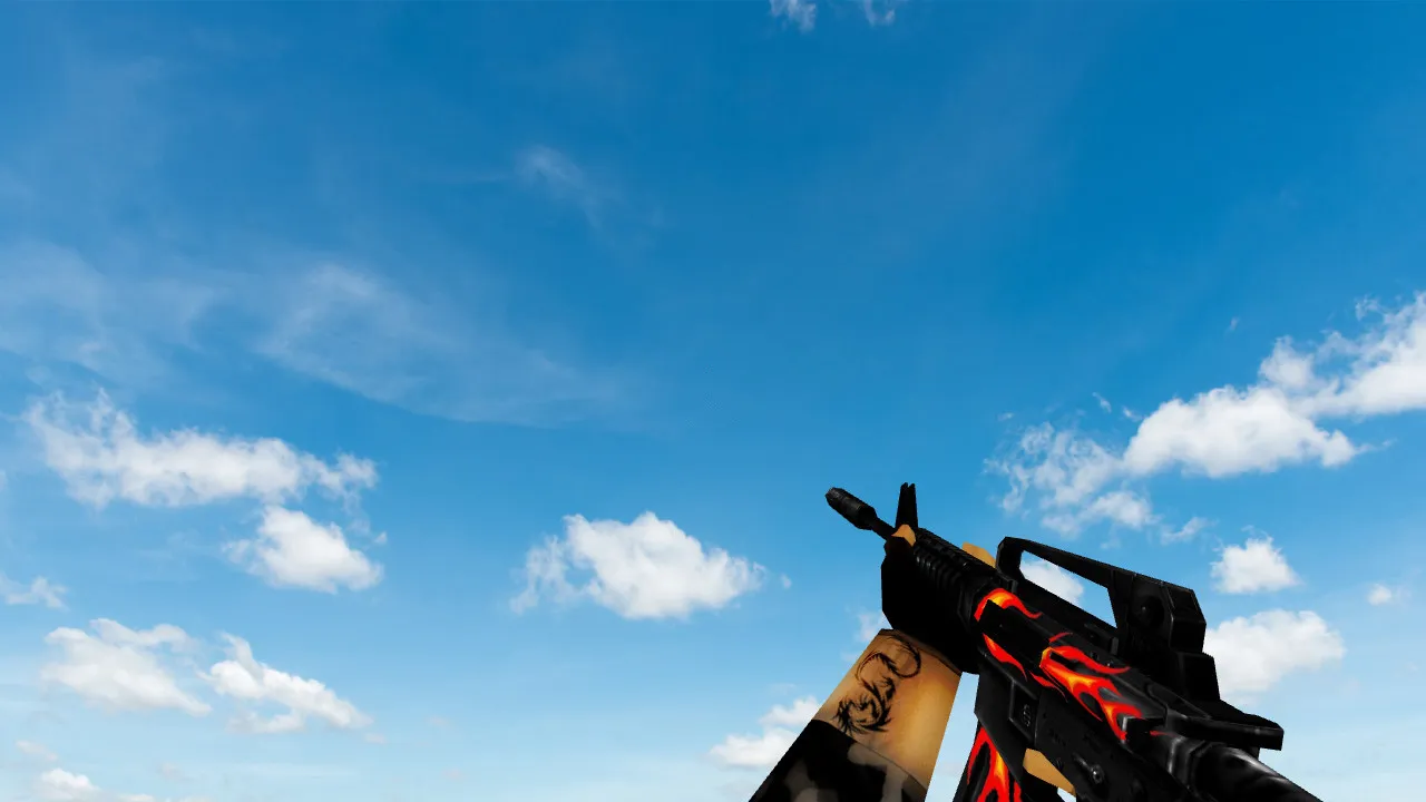 Скриншот Модель v_m4a1 «Default M4A1 Firestyle» для CS 1.6: p_ и w_ модели, звуки, анимация осмотра, текстуры