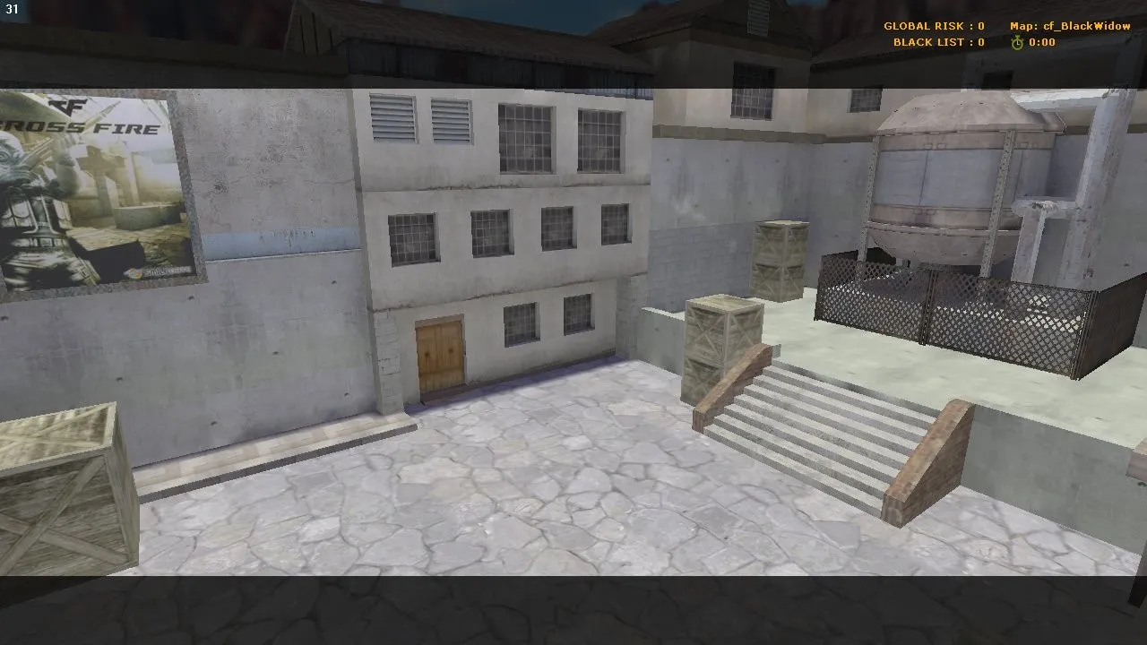 Скриншот  Карта cf_blackwidow для CS 1.6: обзор, тактика за CT/T, баланс сторон, .nav и оптимизация