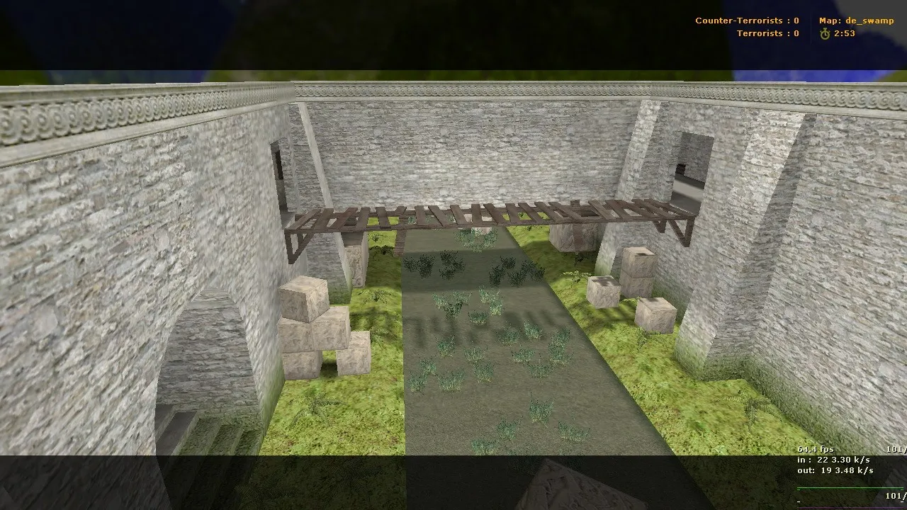 Скриншот Карта de_swamp для CS 1.6: Взгляните на уникальные тактики