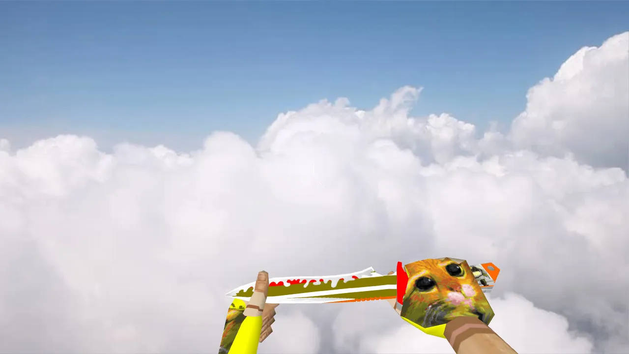 Скриншот  Модель Default Knife Shrek для CS 1.6: v_, p_, w_ нож, звук, анимация осмотра, качество текстур