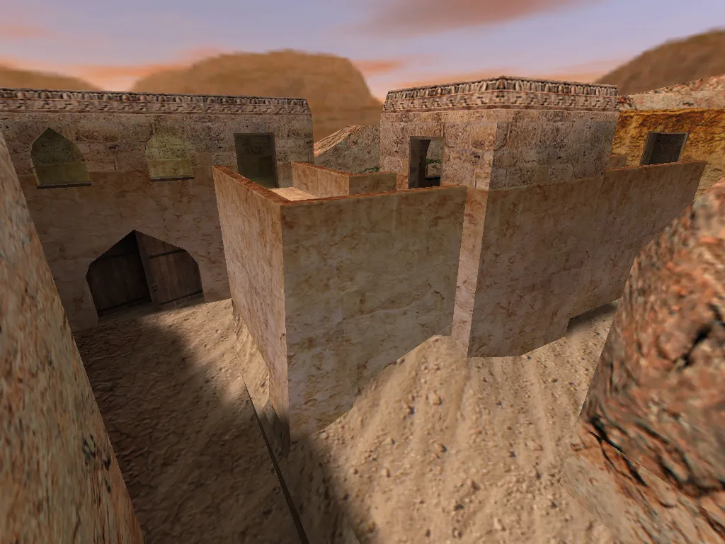 Скриншот  Карта de_desertmine для CS 1.6: баланс сторон, точки, .nav для ботов и оптимизация wpoly/epoly