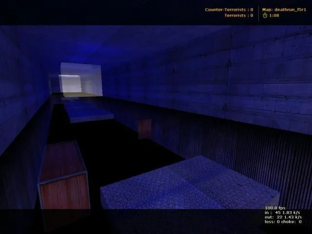 Скриншот  deathrun_fsr для CS 1.6: карта Deathrun, раунды, точки, .nav, оптимизация для плавной игры