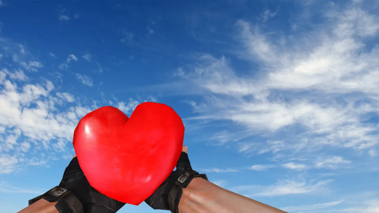 Скриншот Модель гранаты «Сердце» для CS 1.6: v_, p_, w_ , звук, анимация осмотра и качество текстур