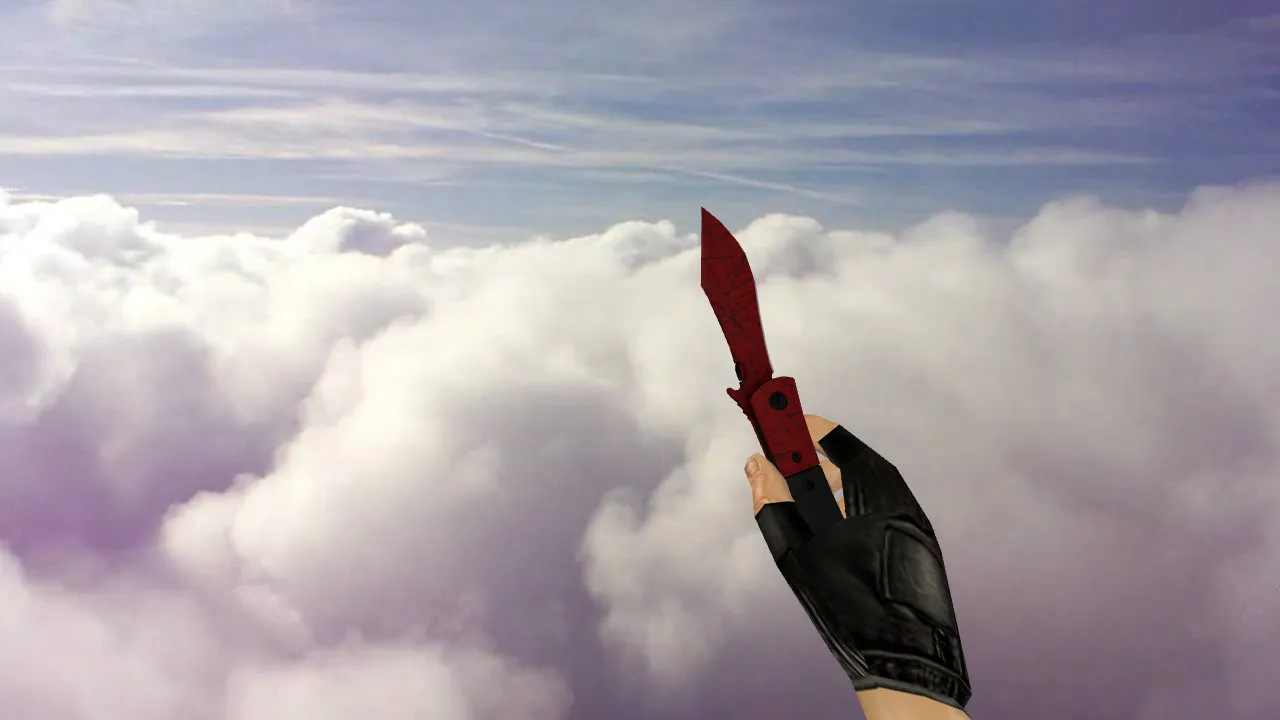 Скриншот Нож «Наваха Кровавая паутина» для CS 1.6: v_ и p_ модели, звук, анимация осмотра и текстуры