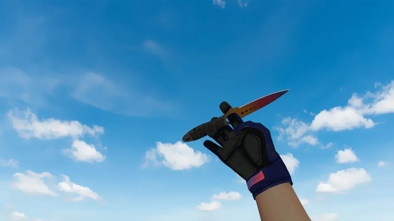 Скриншот  Скелетный нож «Градиент» + перчатки спецназа «Градиент» v_ p_ w_ модели, звуки и анимация осмотра для CS 1.6